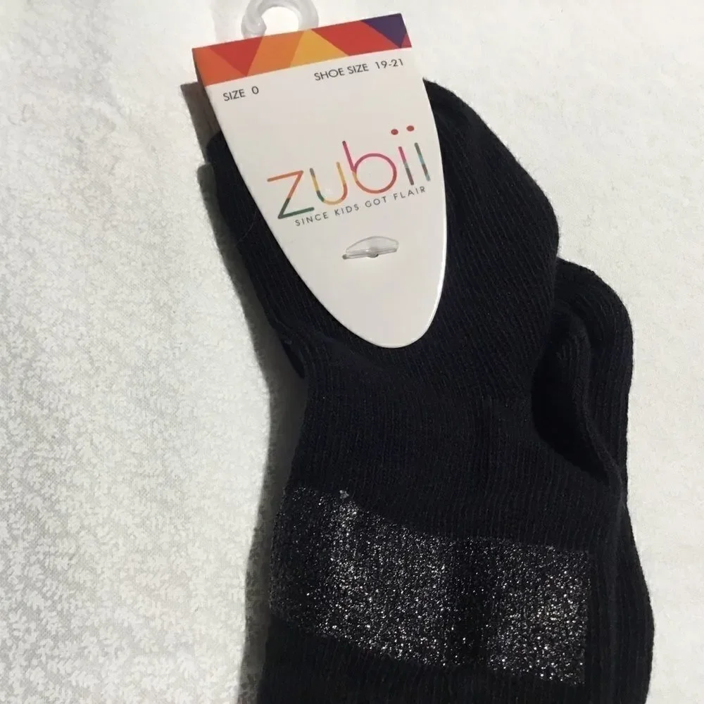 SALE. BUY 5/$10.  NWT. Girls Socks. Sz 0. Black.
